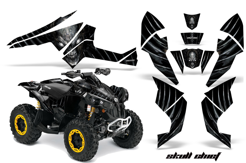 Can-Am Renegade 800 Graphics Kit Skull Chief Silver